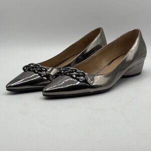 Naturalizer PEWTER FAUX LEATHER Women's Becca Low-heel Pointed Toe Flats, US 7.5